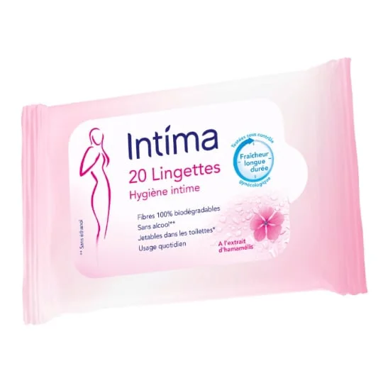 Lingettes intimes à l'extrait d'hamamélis