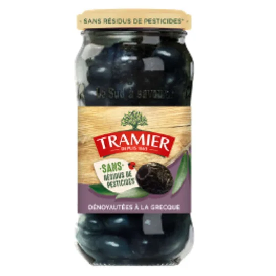 Tramier olives noires à la grecque dénoyautées
