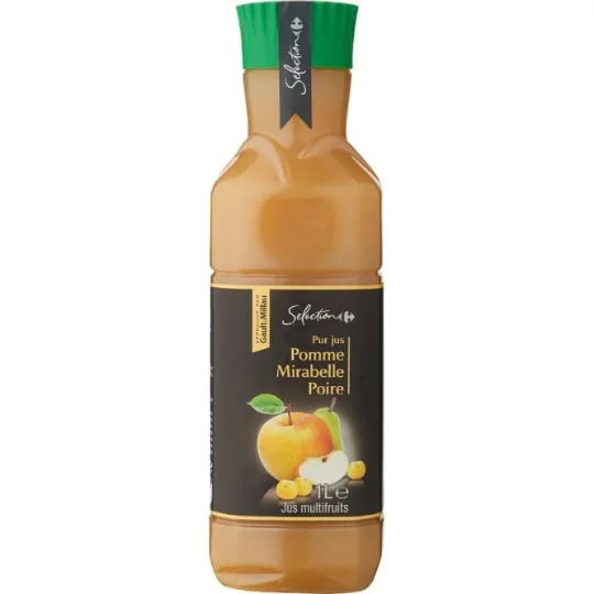 Jus de fruits pomme mirabelle poire