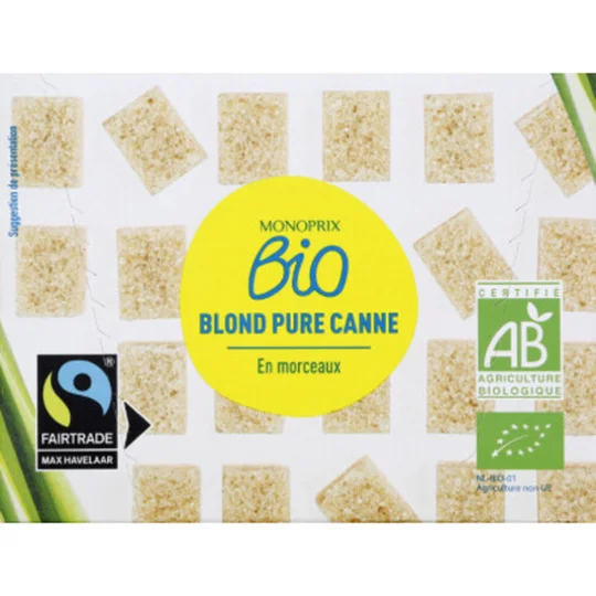 Sucre en morceaux blond pure canne