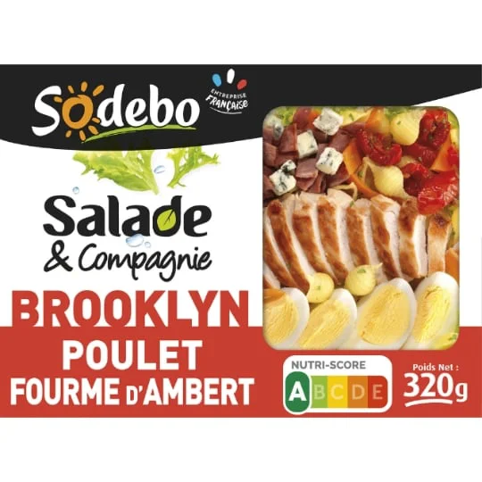 Salade pates poulet rôti bacon fromage