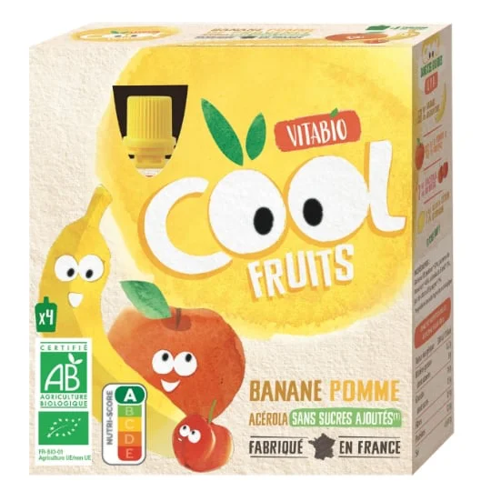 Compote à boire banane pomme de France sans sucres ajoutés Bio