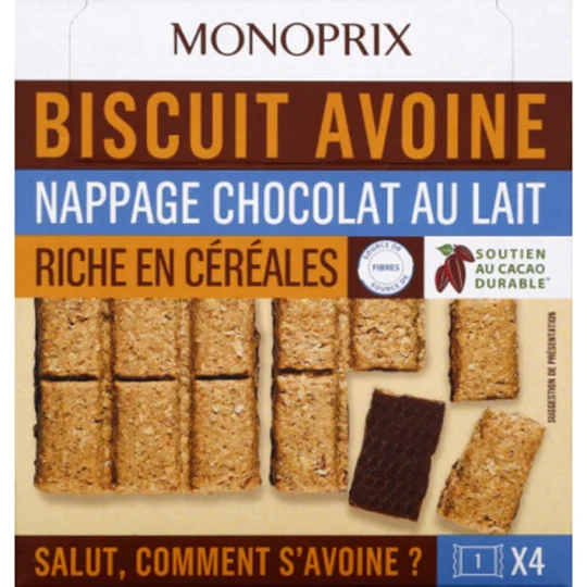 Biscuit avoine nappage chocolat au lait