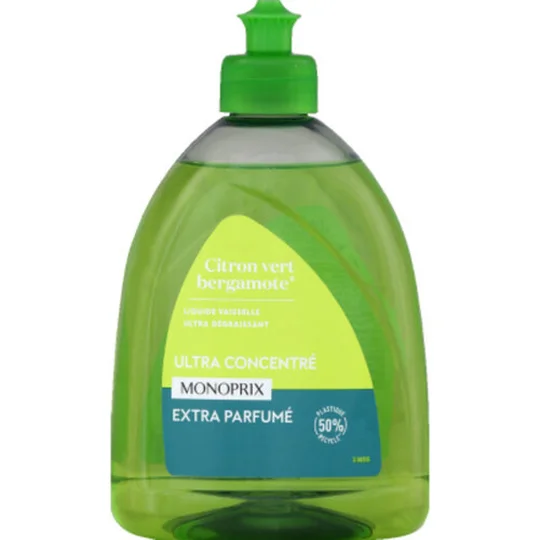 Liquide Vaisselle Ultra Degraissant Citron Vert Bergamote
