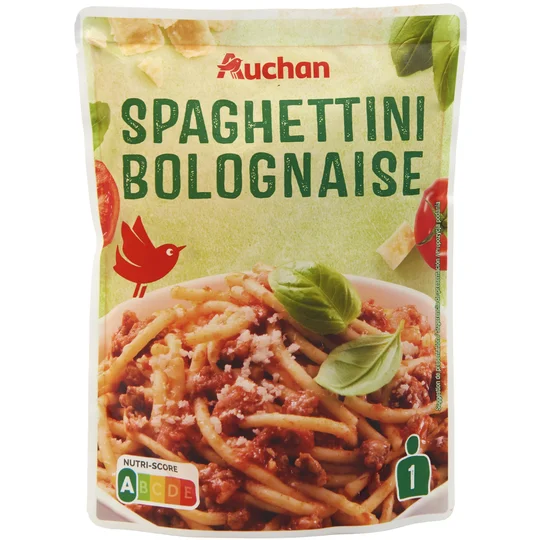 Spaghettini à la bolognaise micro-ondable prêt en 2 minutes