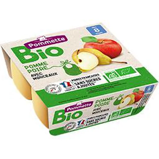 Purée pomme poire BIO, dès 8 mois