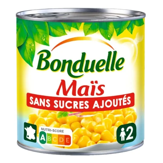 Maïs sans sucres ajoutés