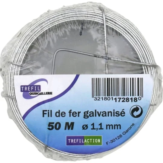 Fil de fer galvanisé 50 M diamètre 1,1 mm