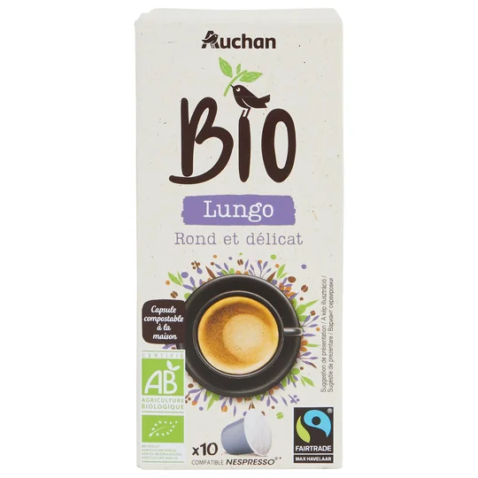 Capsules de café lungo compostables commerce équitable compatibles Nespresso