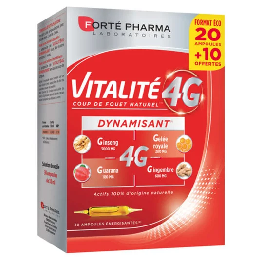 Vitalité 4G Complément Alimentaire Dynamisant Ampoule x30