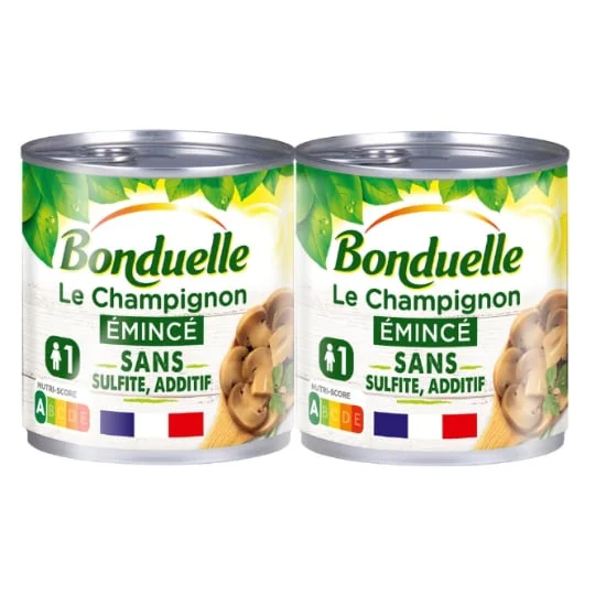 Champignons émincés sans sulfite et sans additif