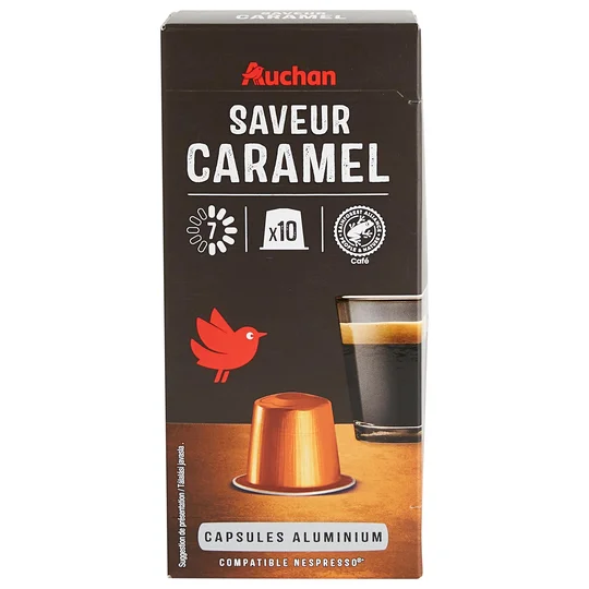 Capsules de café saveur caramel intensité 7 compatibles Nespresso
