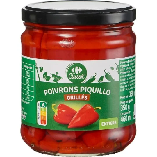 Poivrons Piquillo entiers grillés