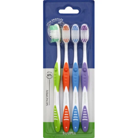 Brosse à dents souple x4