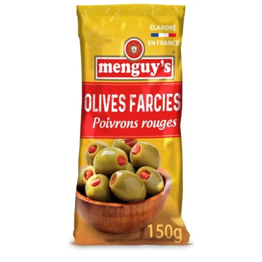 Olives vertes farcies aux poivrons