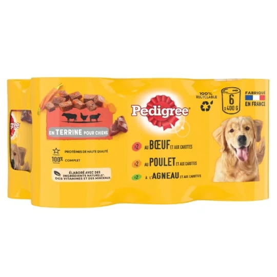 Pâtée pour chien adulte, 3 variétés
