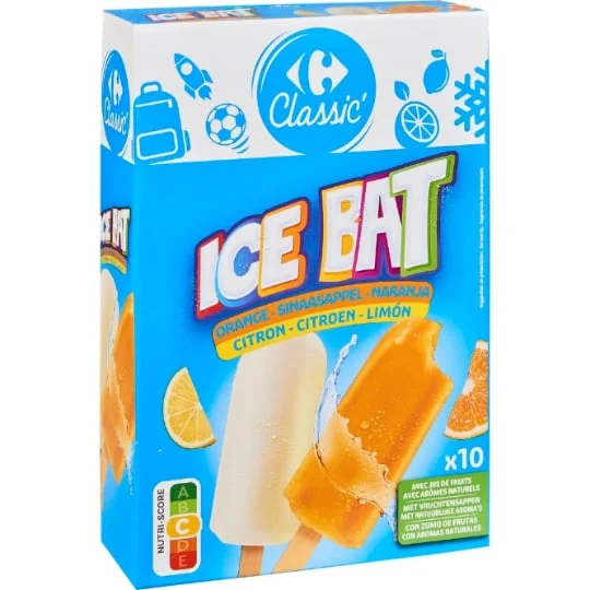 Glace à l'eau orange et citron