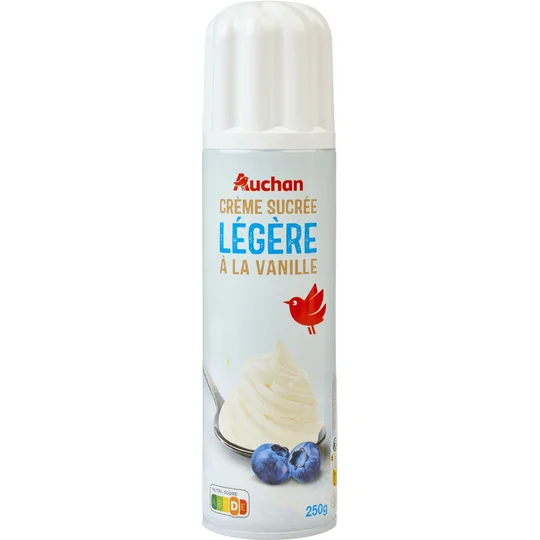 Crème fouettée légère sucrée et vanillée 20 % UHT