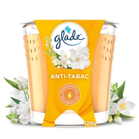Bougie Désodorisante Anti-Tabac Aux Huiles Essentielles