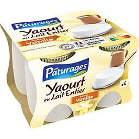 Yaourt au lait entier saveur vanille