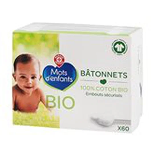 Coton-tiges bébé Bio - x60