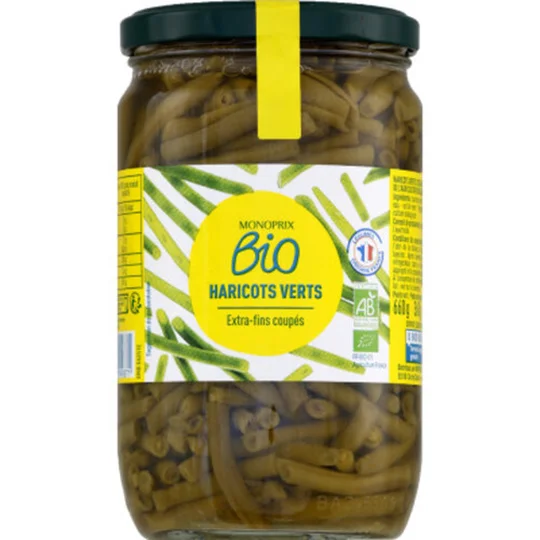 Haricots verts extra-fins coupés bio