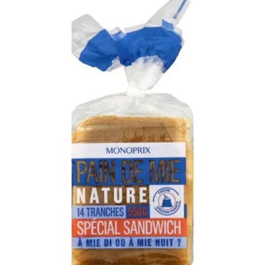 Pain de mie nature spécial sandwich