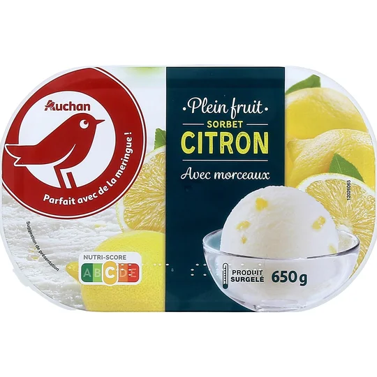 Sorbet citron avec morceaux