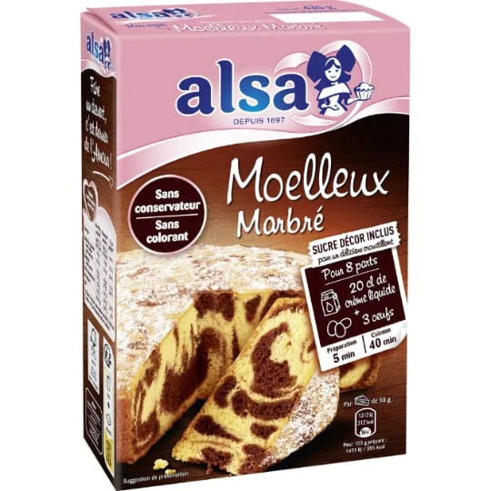 Préparation gâteau moelleux marbré