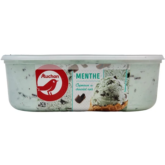Glace à la menthe et copeaux de chocolat