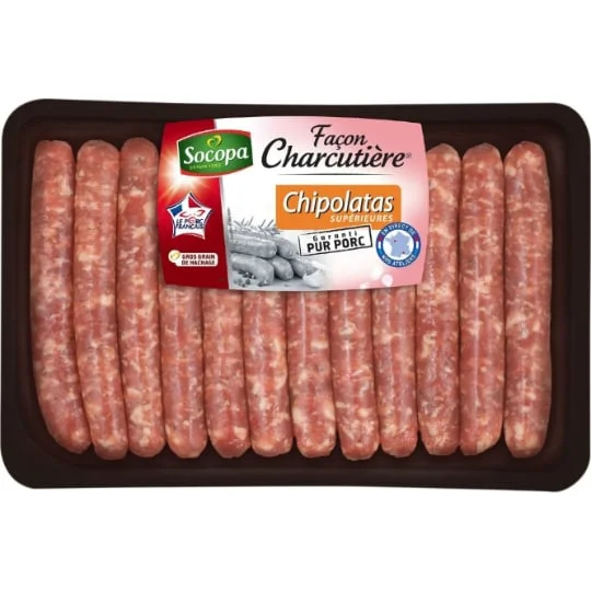 Chipolatas pur porc Façon Charcutière