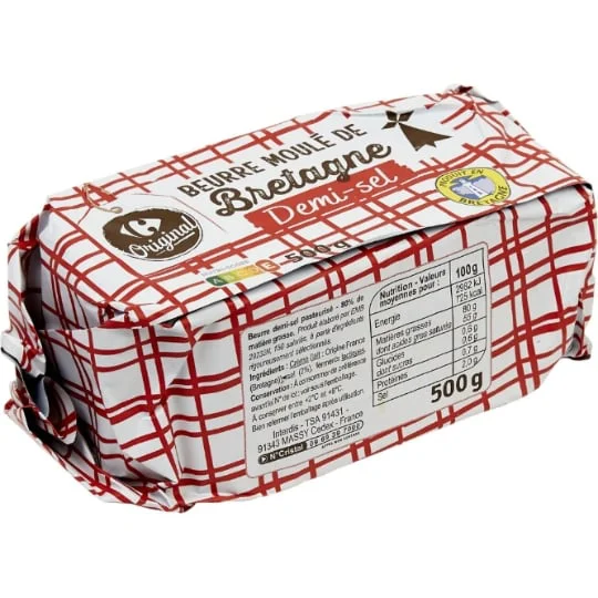 Beurre moulé demi-sel