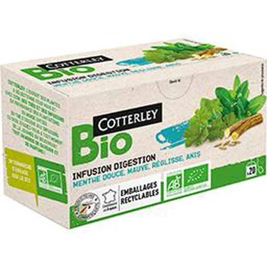 Infusion Digestion BIO menthe, mauve réglisse, anis