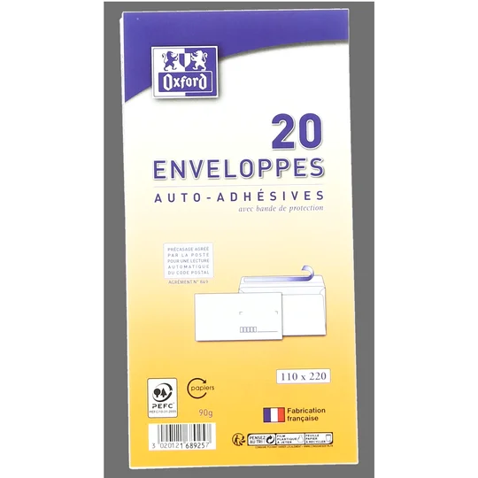 Enveloppes auto-adhesives -x20