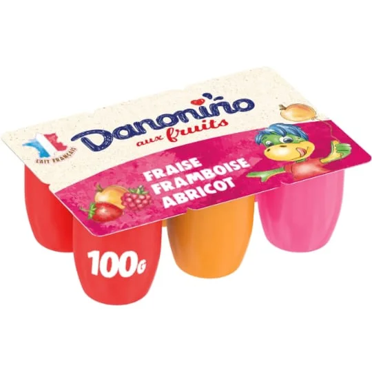 Petits suisses aux fruits fraise framboise abricot