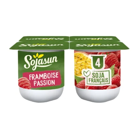 Dessert végétal soja framboise passion