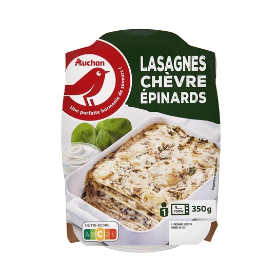 Lasagnes au chèvre et aux épinards sans couverts