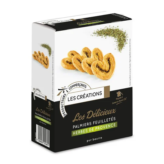 Les Délicieux Palmiers feuilletés herbes de Provence