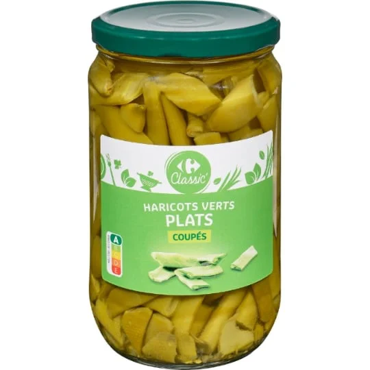 Haricots verts plats coupés