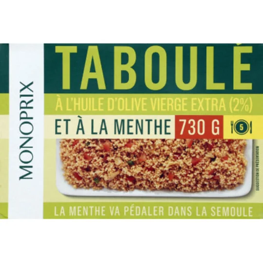 Taboulé à l'huile d'olive vierge extra et à la menthe