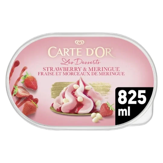 Les desserts - Crème glacée - Fraise et morceaux ...