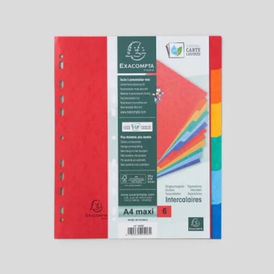 Intercalaires Carton, Format A4 Maxi