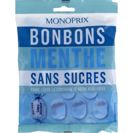 Bonbons menthe sans sucres