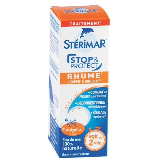 Rhume, grippe & sinusite agit en 2min à l'eau de mer 100% naturelle