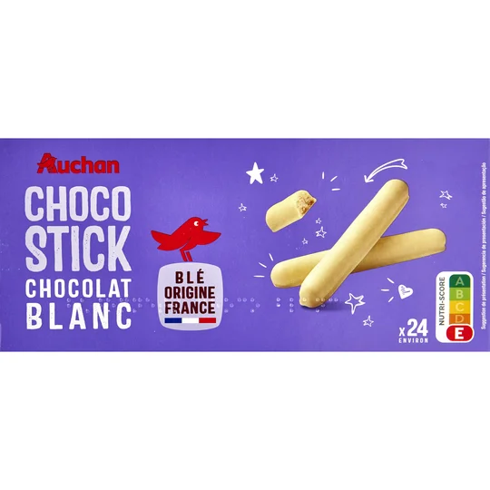 Bâtonnets nappés de chocolat blanc