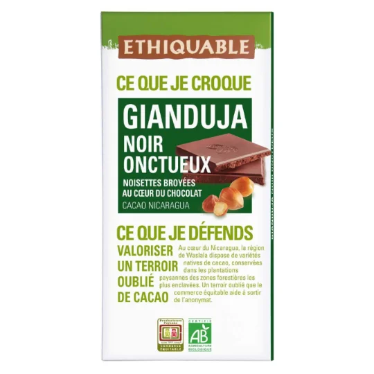 Chocolat noir gianduja Nicaragua Bio