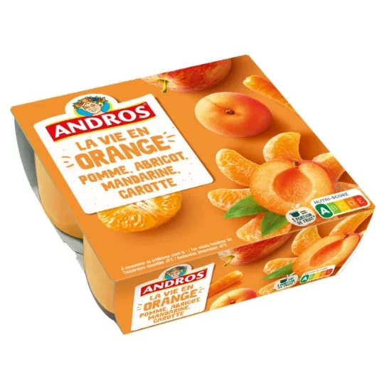 Compote la vie en orange pomme, abricot, mandarine et carotte