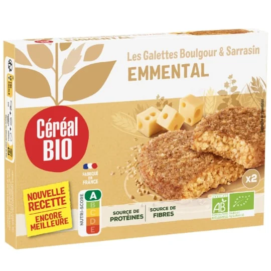 Galettes boulgour et sarrasin à l'emmental Bio