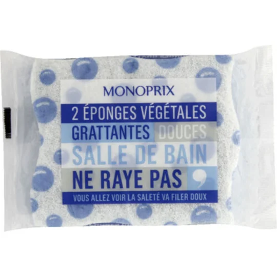 Eponges végétales grattantes douces, salle de bains