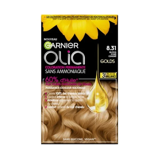 Coloration Cheveux Permanente Sans Amoniaque 8.31 Blond Doré Cendré